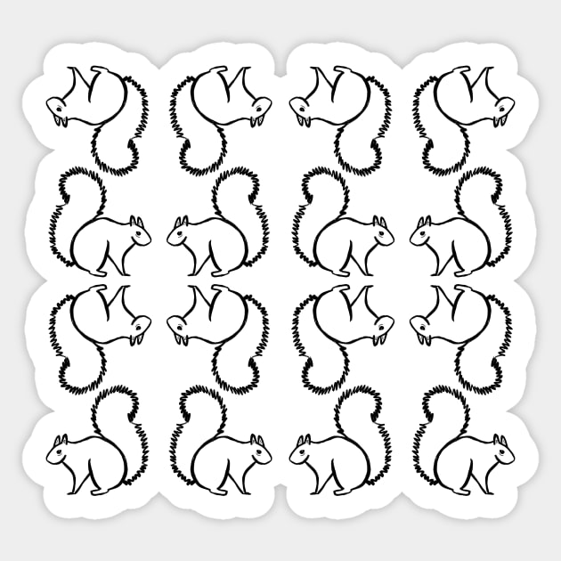 Cute Squirrel Pattern Sticker by Lavenderbuttons
